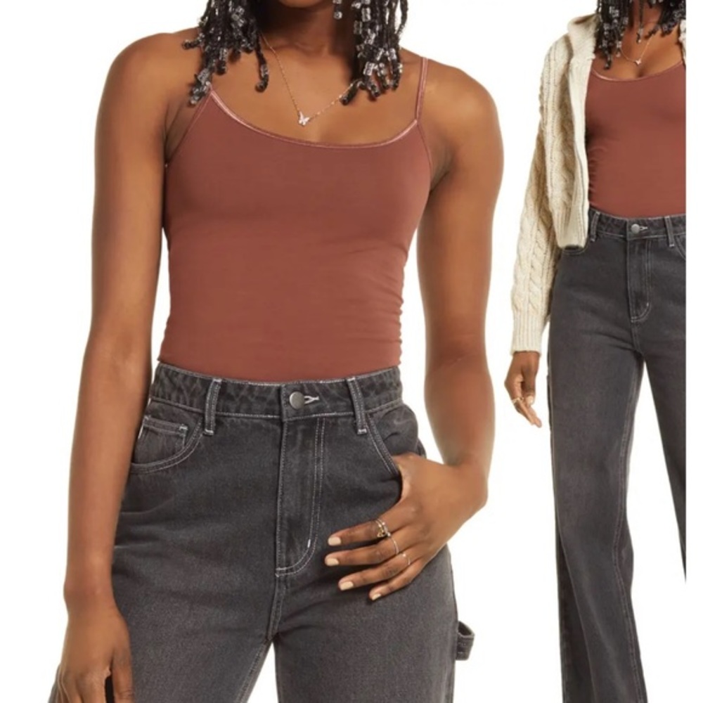 BP Stretch Organic Cotton Camisole in brown mink. NWT!! #208